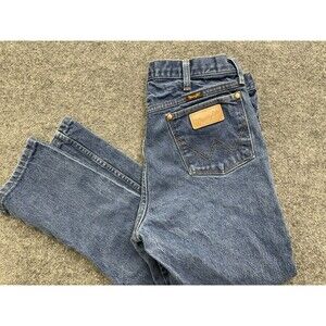 Wrangler Jeans Mens 35x32 (33x29) Blue Denim Cowboy Cut 13MWZ Dark Wash Western